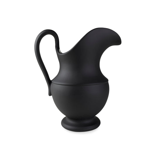 STONEWARE AVIARY PITCHER, MATTE BLACK NO. 1