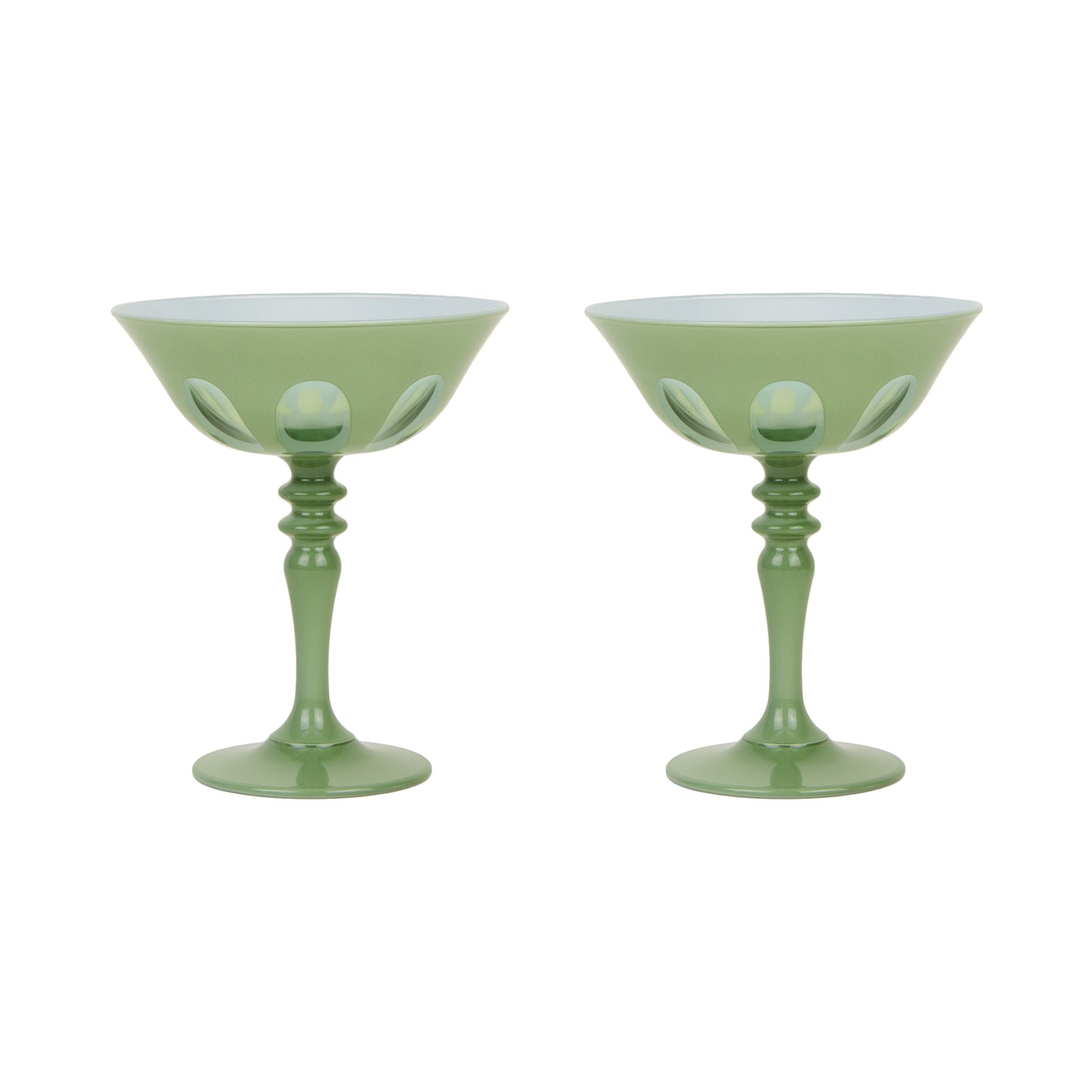 RIALTO GLASS COUPE SET/2, PALE SAGE