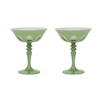 RIALTO GLASS COUPE SET/2, PALE SAGE