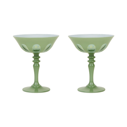 RIALTO GLASS COUPE SET/2, PALE SAGE